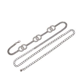 Kristall G&uuml;rtel ,100% Glaskristall und Metall, L130cm, 61g, schwarz