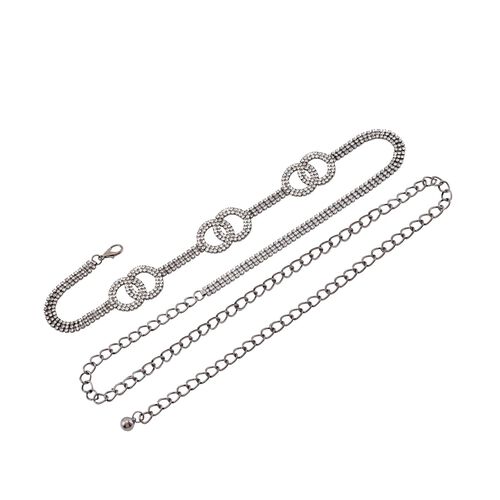 Kristall Gürtel ,100% Glaskristall und Metall, L130cm, 61g, schwarz image number 0