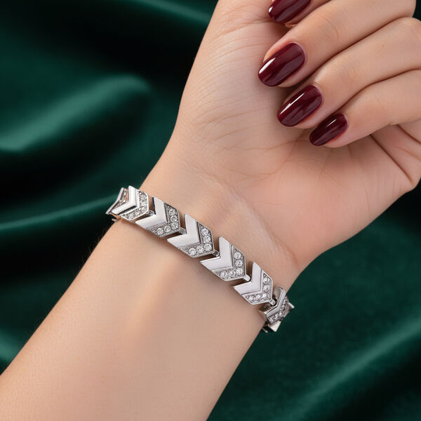 Wei&szlig;er Kristall Armband ca. 19 cm Standard image number 1