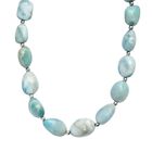 AA Larimar Halskette ca. 45 cm 925 Silber rhodiniert ca. 200,00 ct.
