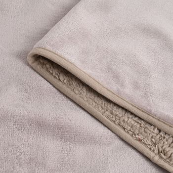 Doppellagige wasserdichte Decke aus Flanell und Sherpa, 150x200 cm, Beige