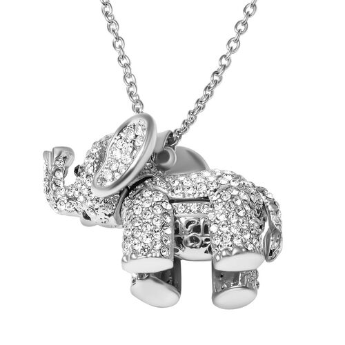 Kristall Elefant-Anhänger mit Kette, 60 cm image number 0