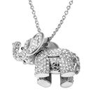 Kristall Elefant-Anhänger mit Kette, ca. 60 cm, Silberfarben