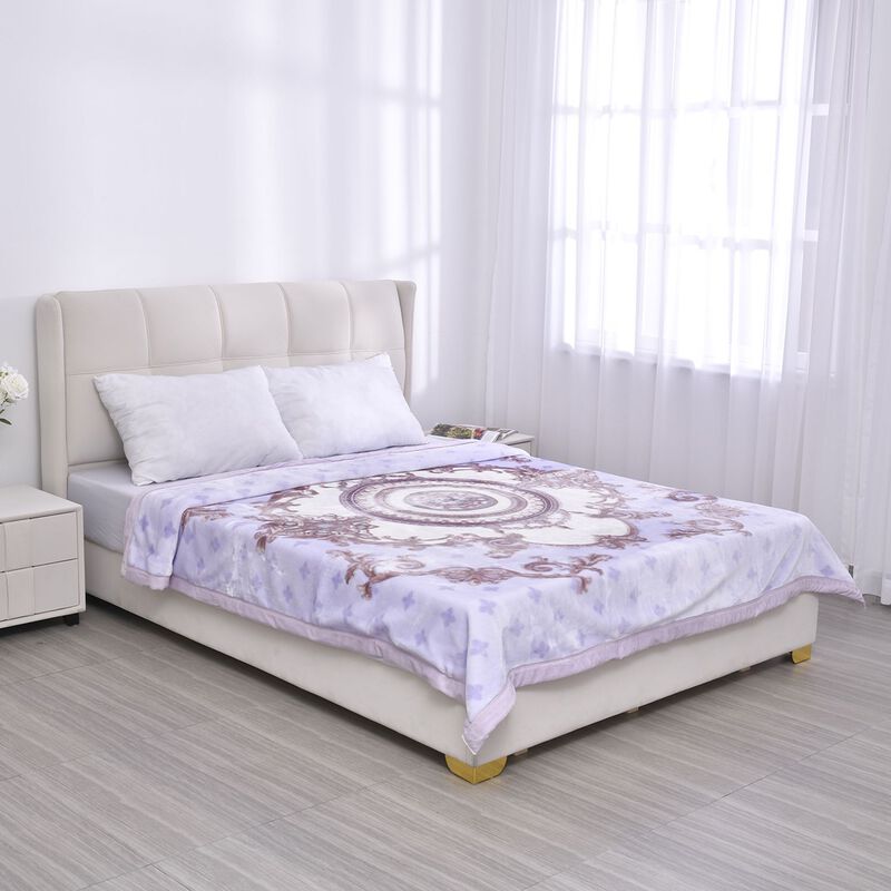 Wolkenweiche Decke mit floralem Muster, 200x230cm, Lavendel image number 0