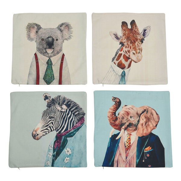 4er-Set bedruckter Kissenbezug, Größe 45x45 cm, Safari image number 2