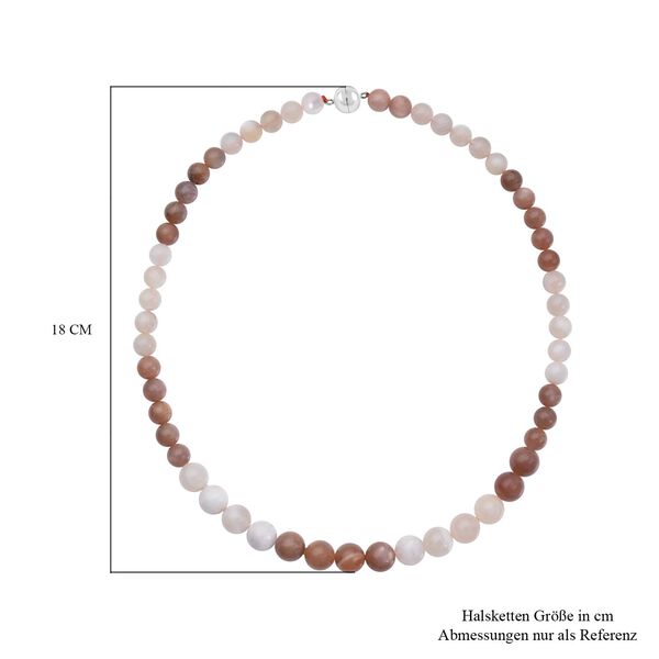 Mehrfarbige Mondstein Halskette, ca. 50 cm, 925 Silber rhodiniert ca. 260.00 ct image number 6