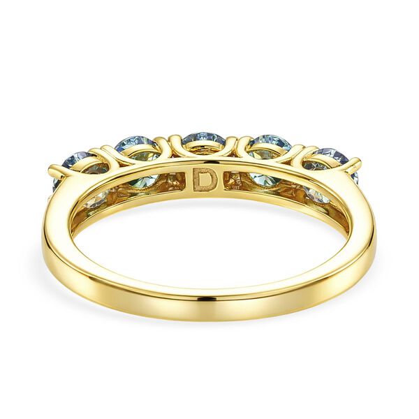 D'Joy blauer Moissanit Ring, 925 Silber vergoldet - 1,50 ct. image number 6