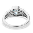 Kambodschanischer blauer und Weißer Zirkon Ring 925 Silber platiniert image number 5