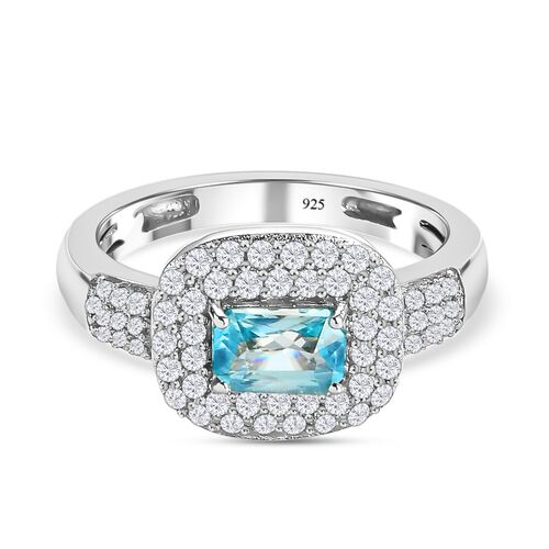 Kambodschanischer blauer und weißer Zirkon-Ring - 1,45 ct. image number 0