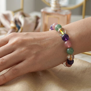 Mehrfarbiges Edelsteine flexibles Armband, ca. 160.00 ct