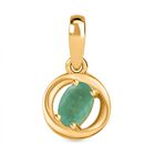 Kagem Sambischer Smaragd Anhänger 925 Silber 750 Gelbgold Vermeil ca. 0,45 ct.