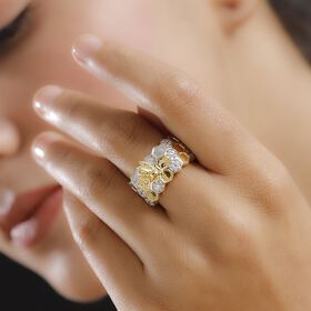 J Francis gefertigt mit SWAROVSKI- Zweifarbiger Swarovski Zirkonia Ring