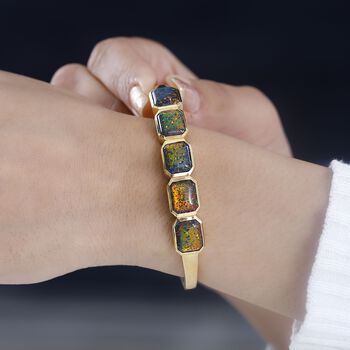 Labor schwarzer Opal-Armreif, 19 cm - 9,02 ct.