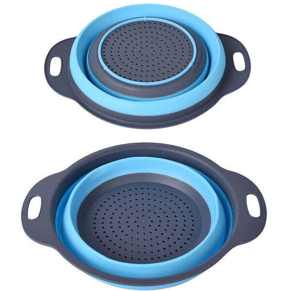 2er-Set K&uuml;chensieb, Gr&ouml;&szlig;e L-29x24 cm, S-24x20 cm, Grau-Blau image number 3