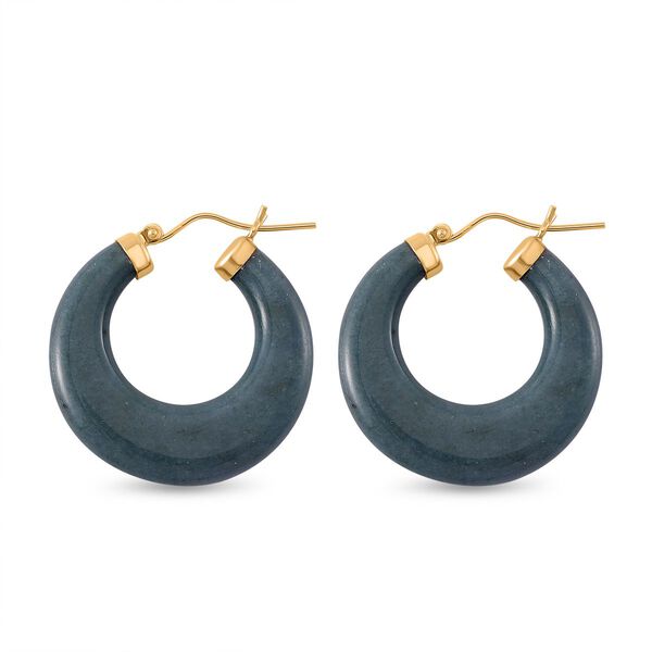 EXTREM SELTEN - Jade Ohrringe 925 Silber vergoldet ca. 62.00 ct image number 3