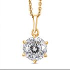 D'Joy 161 Facettiert Moissanit Schmuckset ca. 50 cm 925 Silber 750 Gelbgold Vermeil ca. 1.30 ct