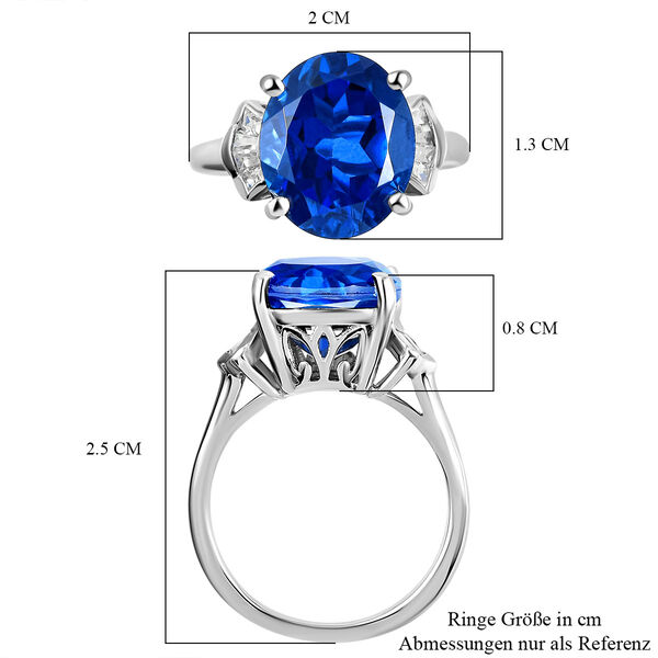 Ceylonfarbener Quarz und Zirkon-Ring, 925 Silber platiniert, 5,37 ct.&nbsp; image number 7