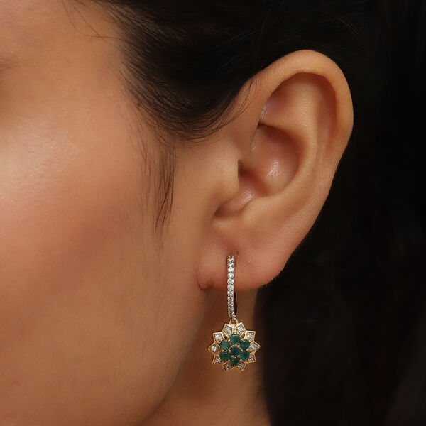 Grandidierit und Zirkon Ohrhänger 925 Silber vergoldet ca. 1,52 ct  image number 3