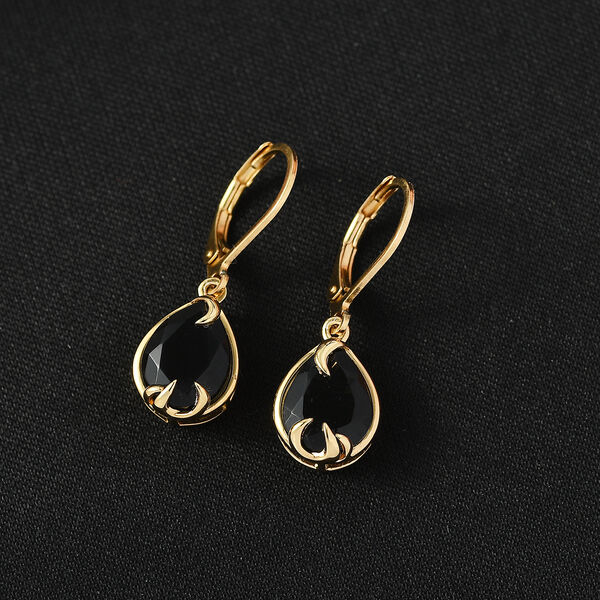 EverTrue AA schwarze Glasachat Ohrringe - 3,66 ct. image number 1