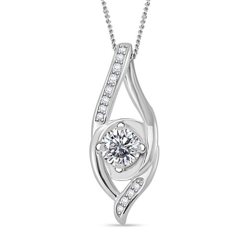Moissanit Anhänger mit 45cm Kette , 925 Silber rhodiniert - 0,70 ct. image number 0