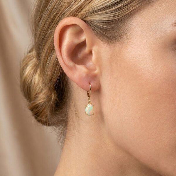 D'Joy AA Nat&uuml;rlicher, &auml;thiopischer Welo Opal Ohrringe 925 Silber 750 Gelbgold Vermeil ca. 3.03 ct image number 2