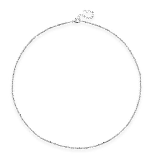 Funkel Halskette, Messing  Silberfarben ca. 50 cm image number 3