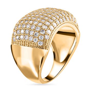 Wei&szlig;er Zirkonia Ring, (Gr&ouml;&szlig;e 16.00), ca. 3.00 ct, goldfarben 3.00 ct