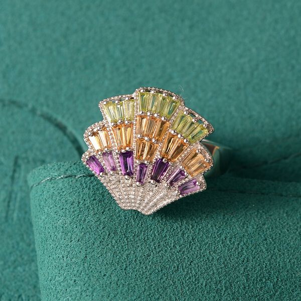 GP Shell Trionfo Kollektion - AA Multi-Edelstein, Zirkon und blauer Saphir Ring/ Anh&auml;nger  - 1,41 ct. image number 2