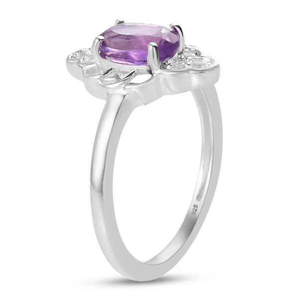 Afrikanischer Amethyst und Zirkon-Ring image number 5