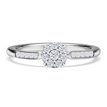 Diamant Ring 925 Silber platiniert (Gr&ouml;&szlig;e 16.00) ca. 0,50 ct