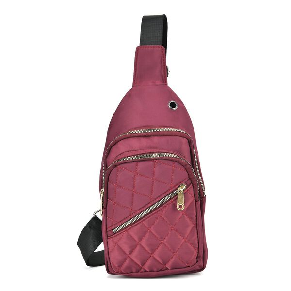 Stepp-Slingtasche mit RFID-Schutz und Kopfhöreröffnung, Größe: 17x7,5x30cm, Blau