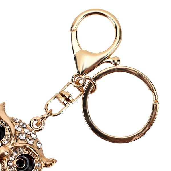 3er-Set - Mehrfarbiger Kristall-Schlüsselanhänger, Eule image number 3