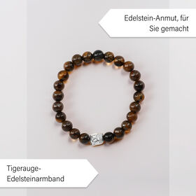 2er Set Luxus 100% Seidenschal und Tigerauge Chakra-Armband