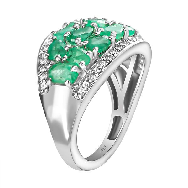 Kagem sambischer Smaragd und Zirkon-Cluster-Ring - 4,10 ct. image number 5