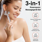Rosenquarz Gesichtsroller Massagegerät mit Doppelkopf 2 Kugeln zur hautstraffung und festigung image number 1