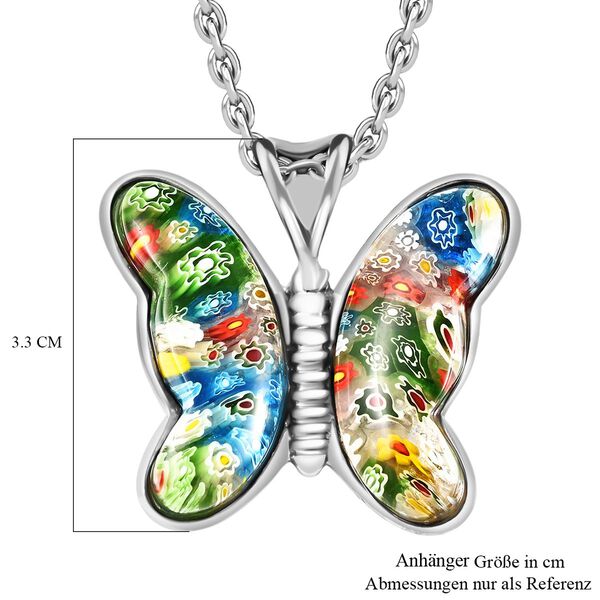 Schmetterlings-Anhänger mit 60cm Kette im Murano-Stil image number 5