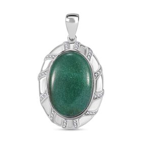 Grüner Aventurin und Zirkon Anhänger - 35,02 ct.