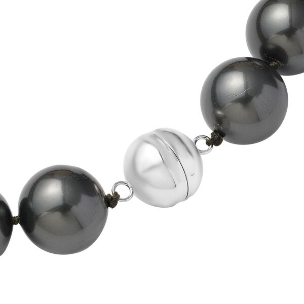 Schwarze Muschelkernperlen-Halskette, 50 cm - 890 ct. image number 3