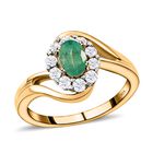 Sambischer Smaragd und weißer Zirkon-Ring - 0,92 ct. image number 3