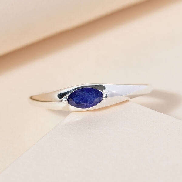 Masoala Saphir-Ring, (Fissure gef&uuml;llt), 925 Silber image number 2