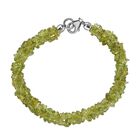 Natürliches Peridot Armband, ca. 19 cm, 925 Silber rhodiniert ca. 100.00 ct