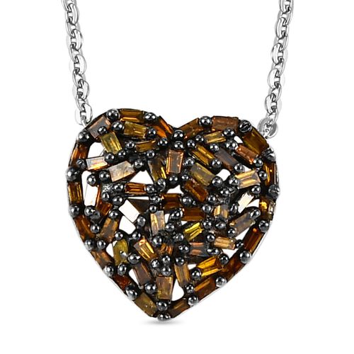 GP Heart Kollektion - Roter Diamant und blauer Saphir-Anhänger mit Kette in Silber image number 0