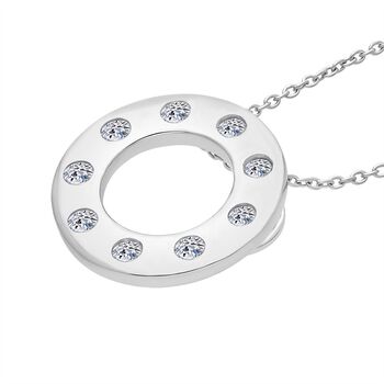 LUXURIANT SI-GH Labor Diamant Anh&auml;nger mit 50cm Kette, 925 Silber rhodiniert - 0,33 ct.