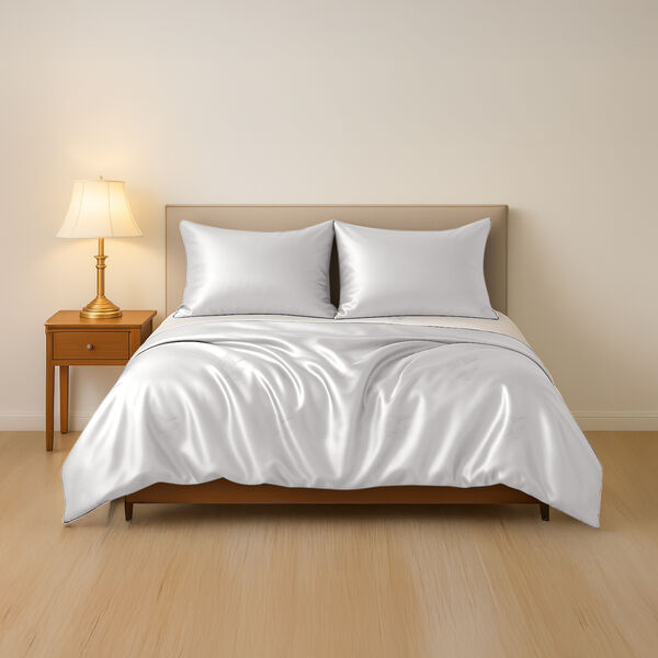 Serenity Night 100% Maulbeerseide Sommerseidendecke mit Seidenf&uuml;llung, Daunenkissen und Seidenkissenbezug, Elfenbein image number 11