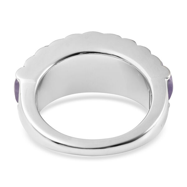 Lila Jade Ring 925 Silber Rhodium-Überzug image number 5