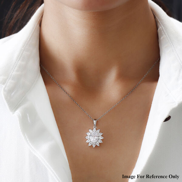 Weißer Zirkonia-Anhänger, platiniertes Messing ca. 7,21 ct image number 2