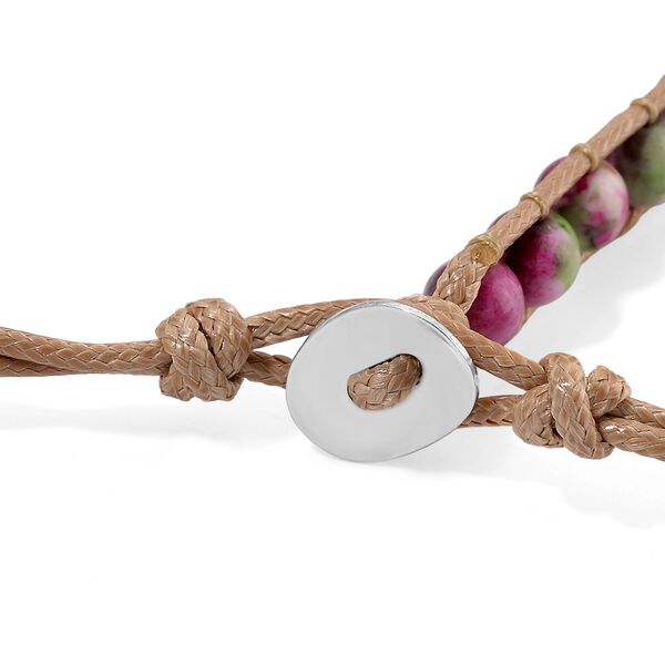 Flexible Fuchsia-gr&uuml;ne Regenblumen-Yuhua-Quarzit Halskette - 80 ct. image number 5