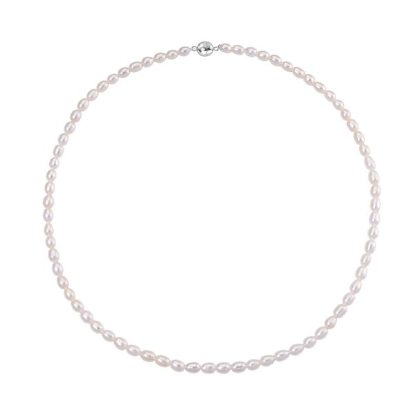 D'Joy AAA weiße Süßwasserperle 50cm Halskette, 925 Silber rhodiniert image number 3