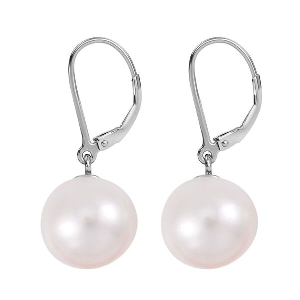 Weiße Edison Perle Ohrringe 925 Silber rhodiniert image number 4