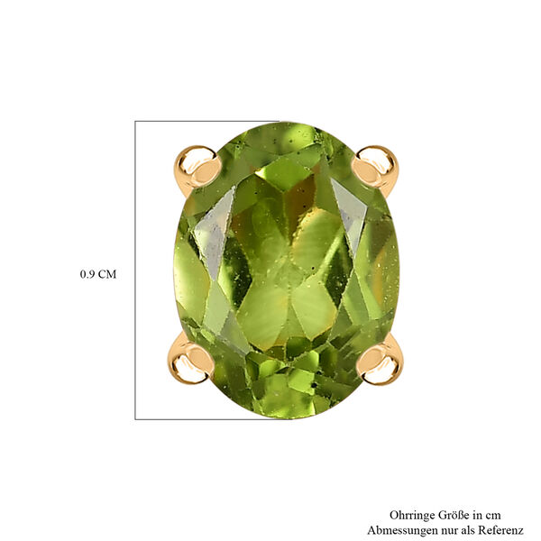 D'Joy Peridot Ohrringe 925 Silber 750 Gelb Vergoldet ca. 2.43 ct image number 6